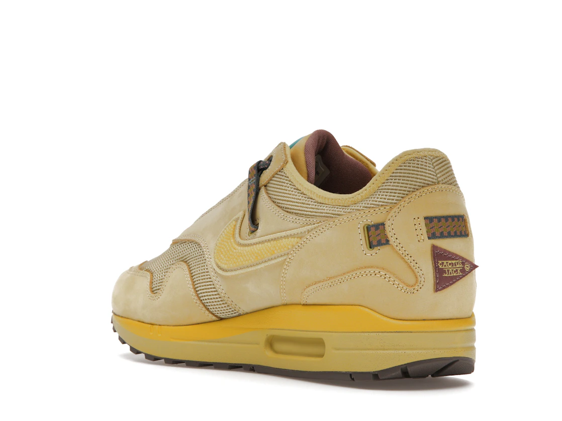 Vue 24 de Nike Air Max 1 Travis Scott Cactus Jack Saturn Gold
