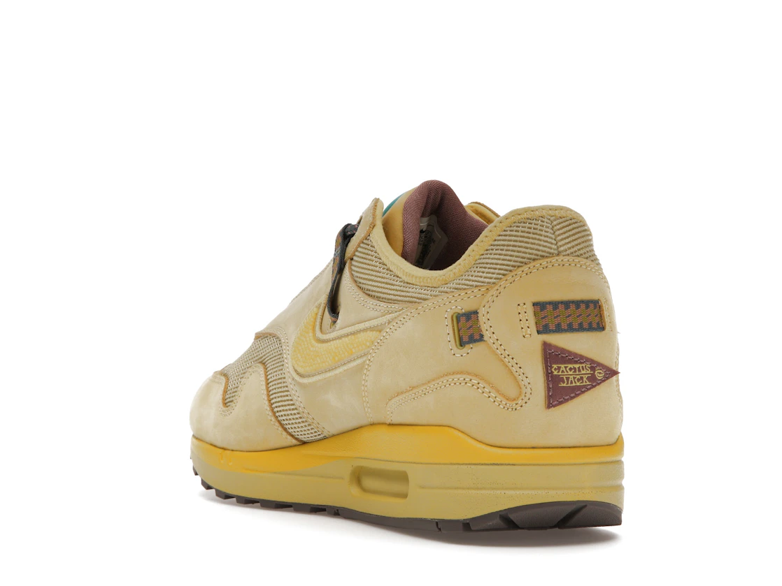 Vue 25 de Nike Air Max 1 Travis Scott Cactus Jack Saturn Gold