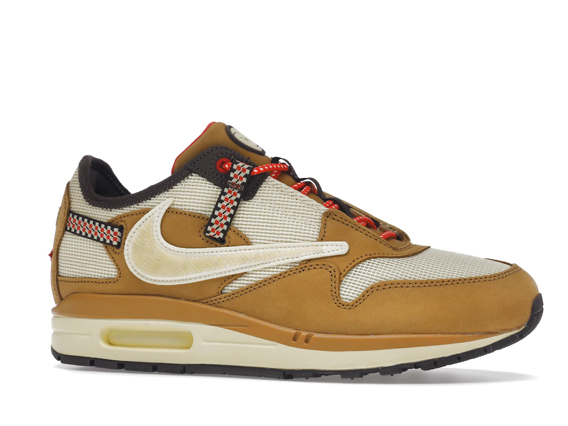 Vue 3 de Nike Air Max 1 Travis Scott Cactus Jack Wheat Lemon Drop