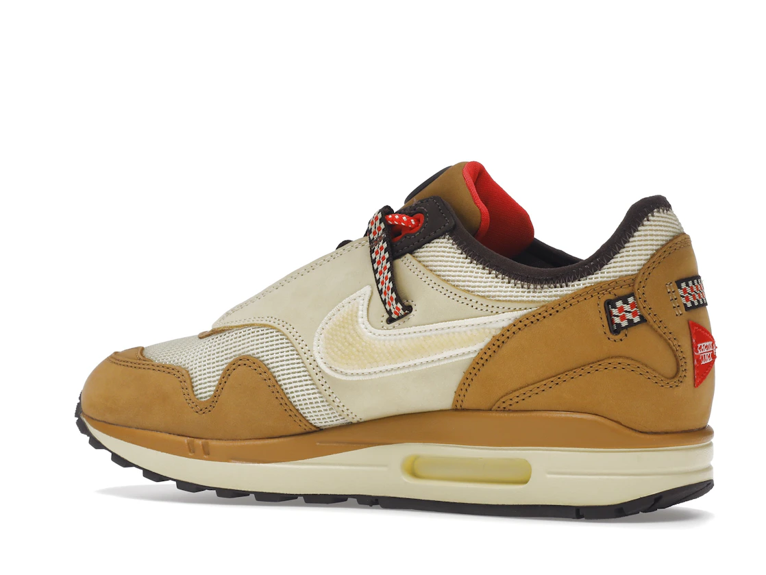 Vue 22 de Nike Air Max 1 Travis Scott Cactus Jack Wheat Lemon Drop