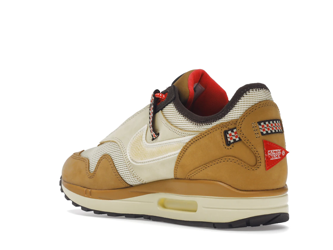 Vue 24 de Nike Air Max 1 Travis Scott Cactus Jack Wheat Lemon Drop