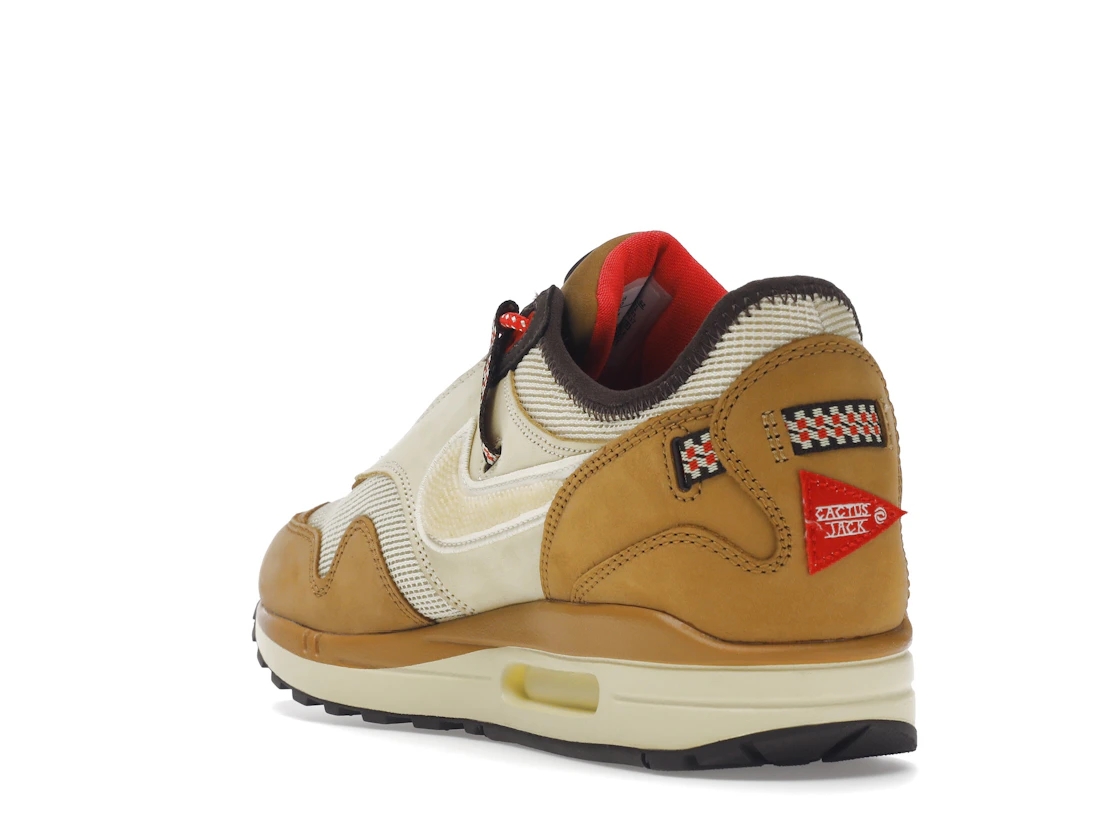 Vue 25 de Nike Air Max 1 Travis Scott Cactus Jack Wheat Lemon Drop