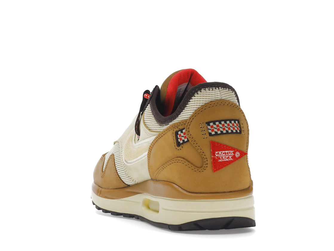 Vue 26 de Nike Air Max 1 Travis Scott Cactus Jack Wheat Lemon Drop