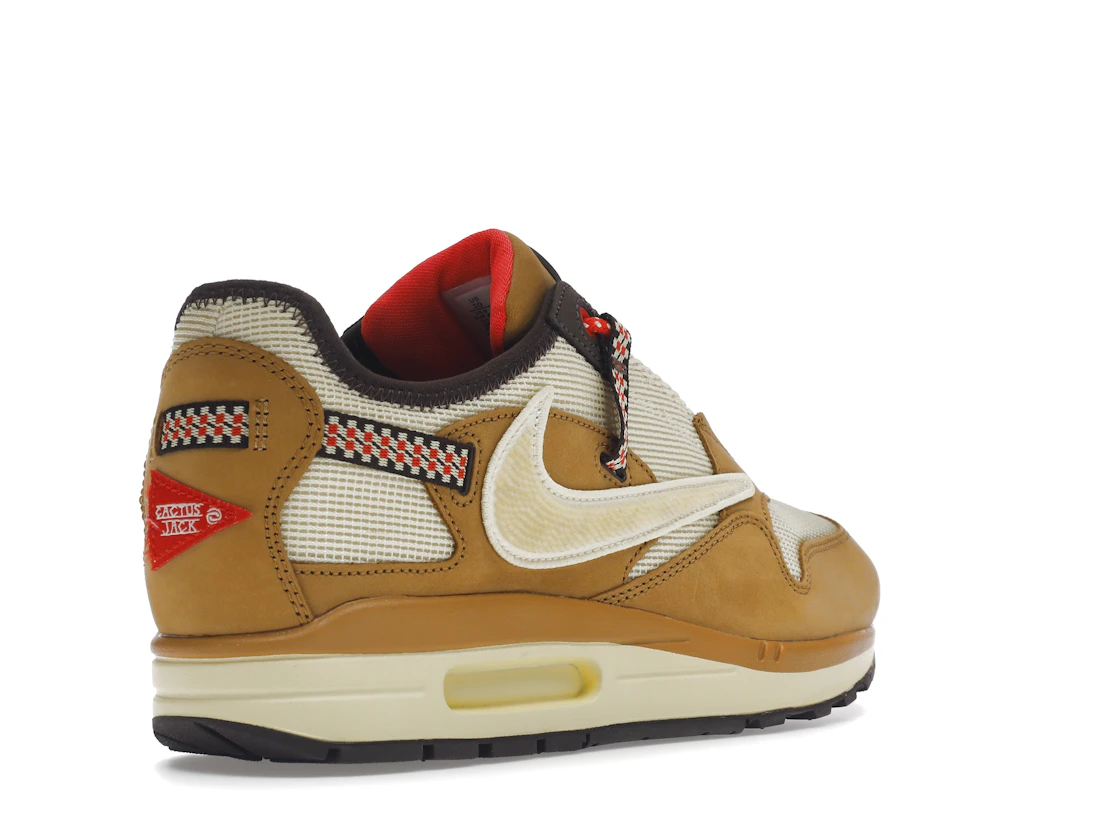 Vue 32 de Nike Air Max 1 Travis Scott Cactus Jack Wheat Lemon Drop