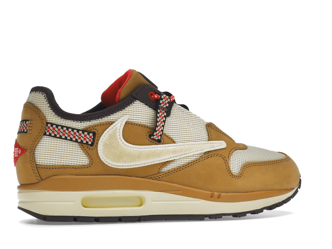 Vue 35 de Nike Air Max 1 Travis Scott Cactus Jack Wheat Lemon Drop