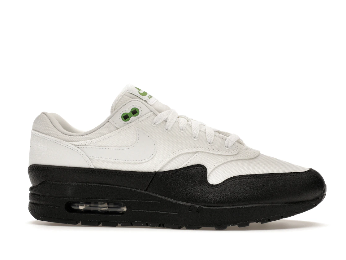 Vue 2 de Nike Air Max 1 White Black Chlorophyll