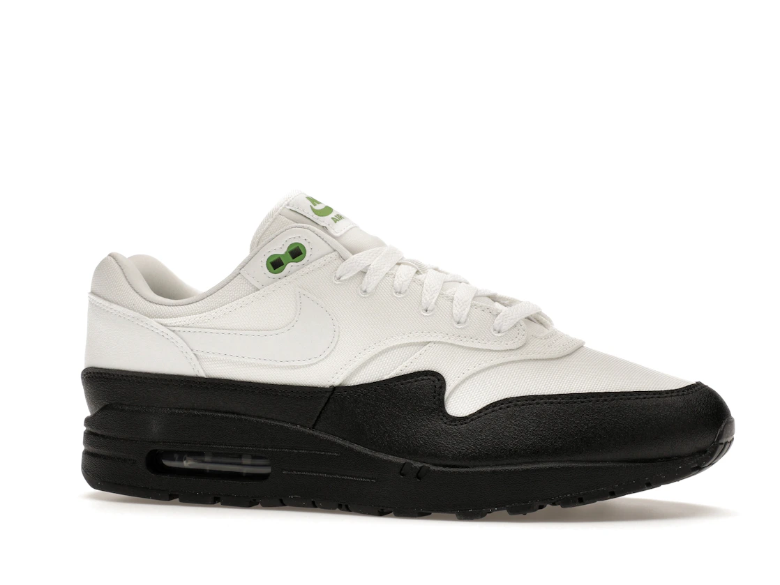 Vue 3 de Nike Air Max 1 White Black Chlorophyll