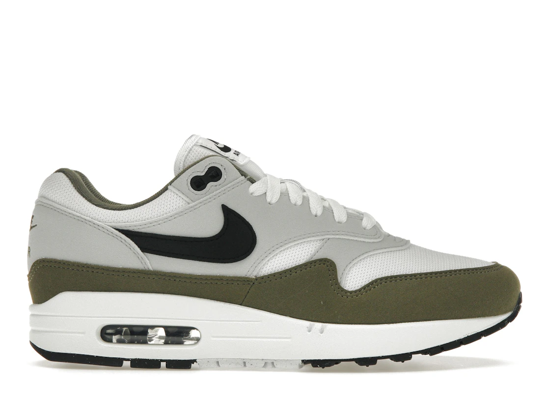 Vue 1 de Nike Air Max 1 White Black Medium Olive