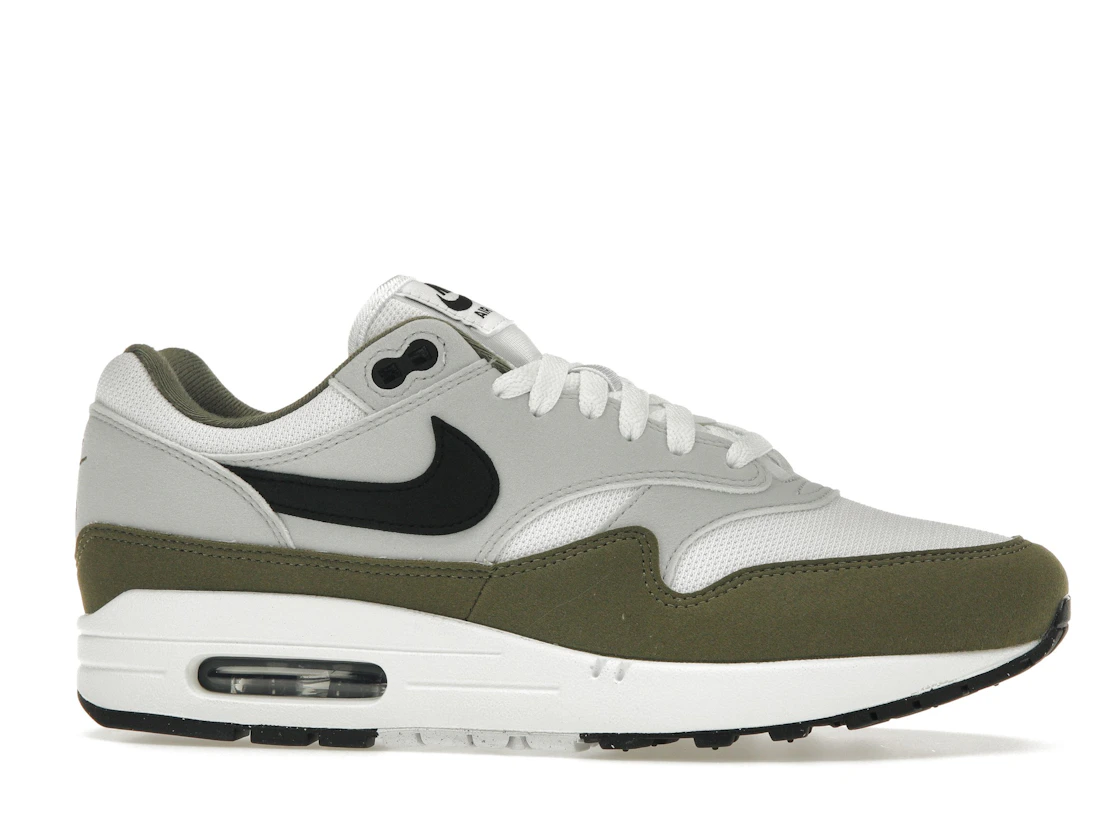 Vue 2 de Nike Air Max 1 White Black Medium Olive