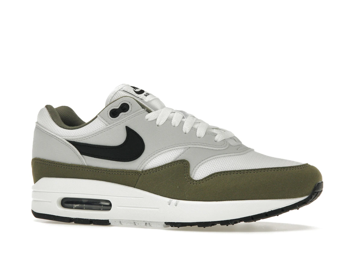Vue 3 de Nike Air Max 1 White Black Medium Olive
