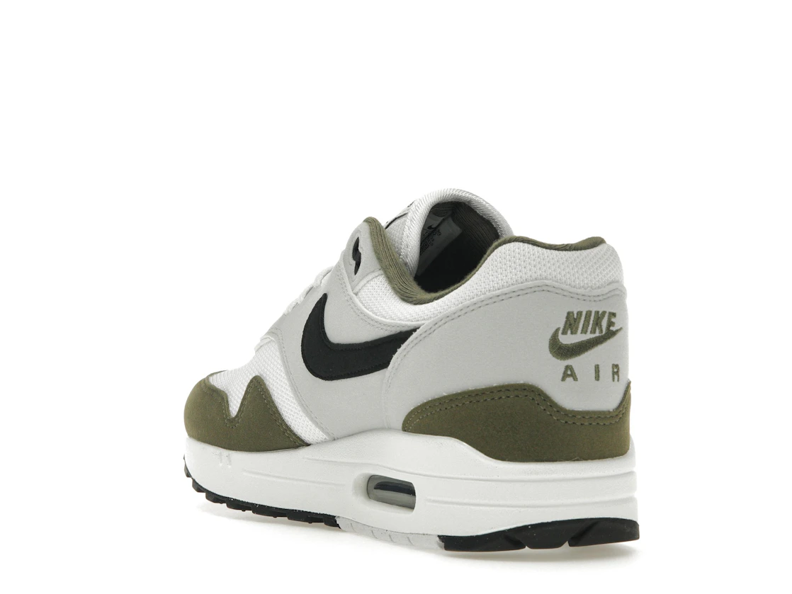 Vue 25 de Nike Air Max 1 White Black Medium Olive