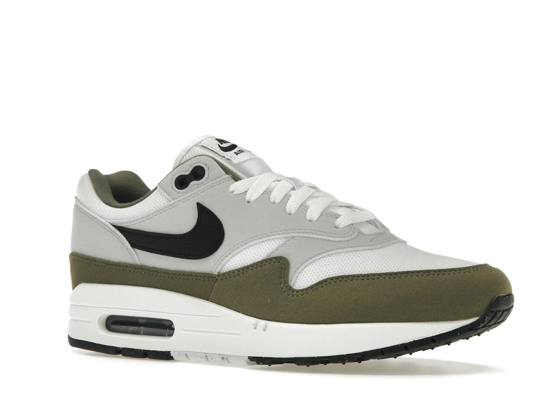 Vue 4 de Nike Air Max 1 White Black Medium Olive