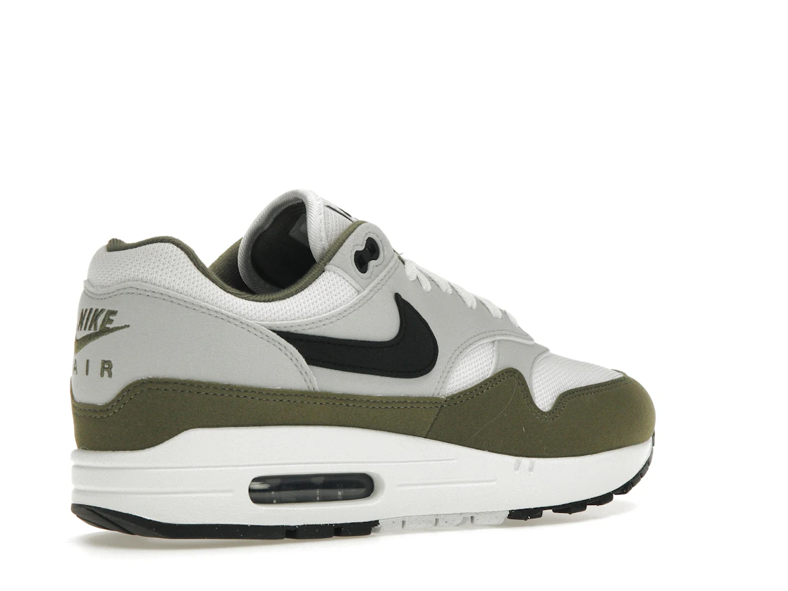 Vue 33 de Nike Air Max 1 White Black Medium Olive