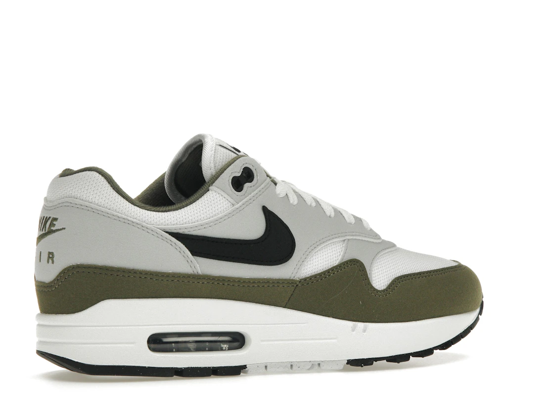 Vue 34 de Nike Air Max 1 White Black Medium Olive