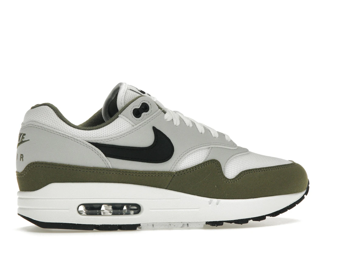 Vue 35 de Nike Air Max 1 White Black Medium Olive