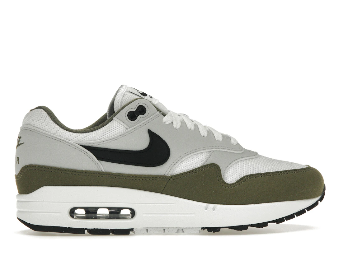 Vue 36 de Nike Air Max 1 White Black Medium Olive