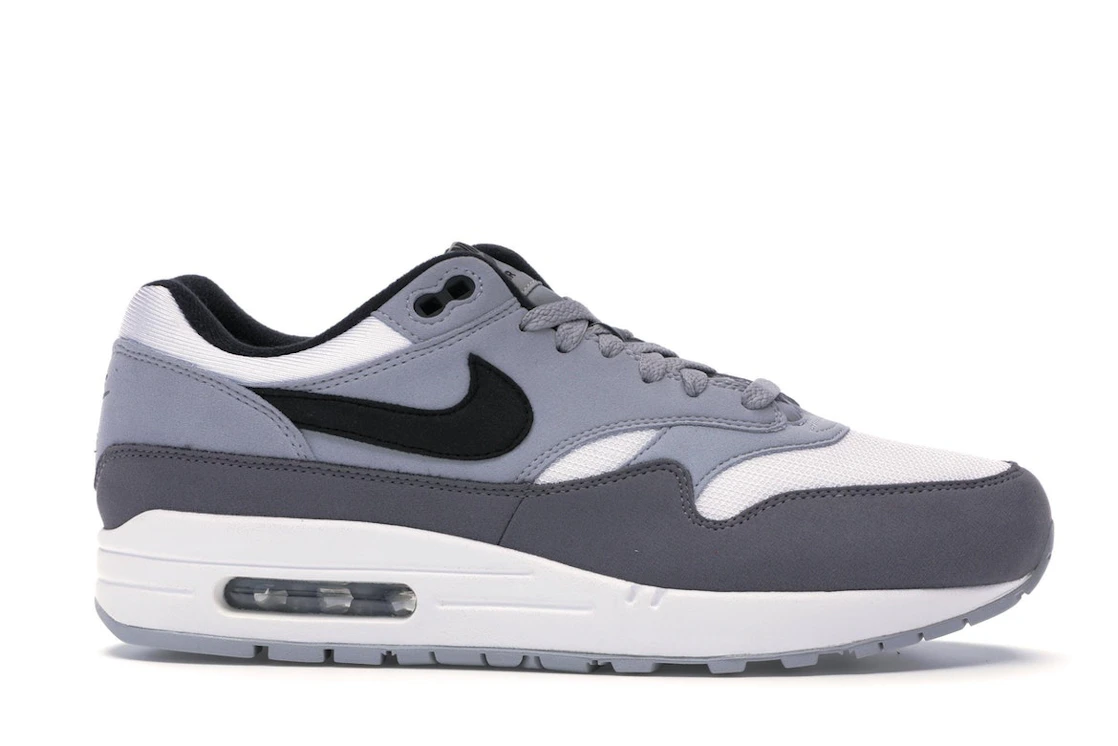 Vue 2 de Nike Air Max 1 White Black Wolf Grey