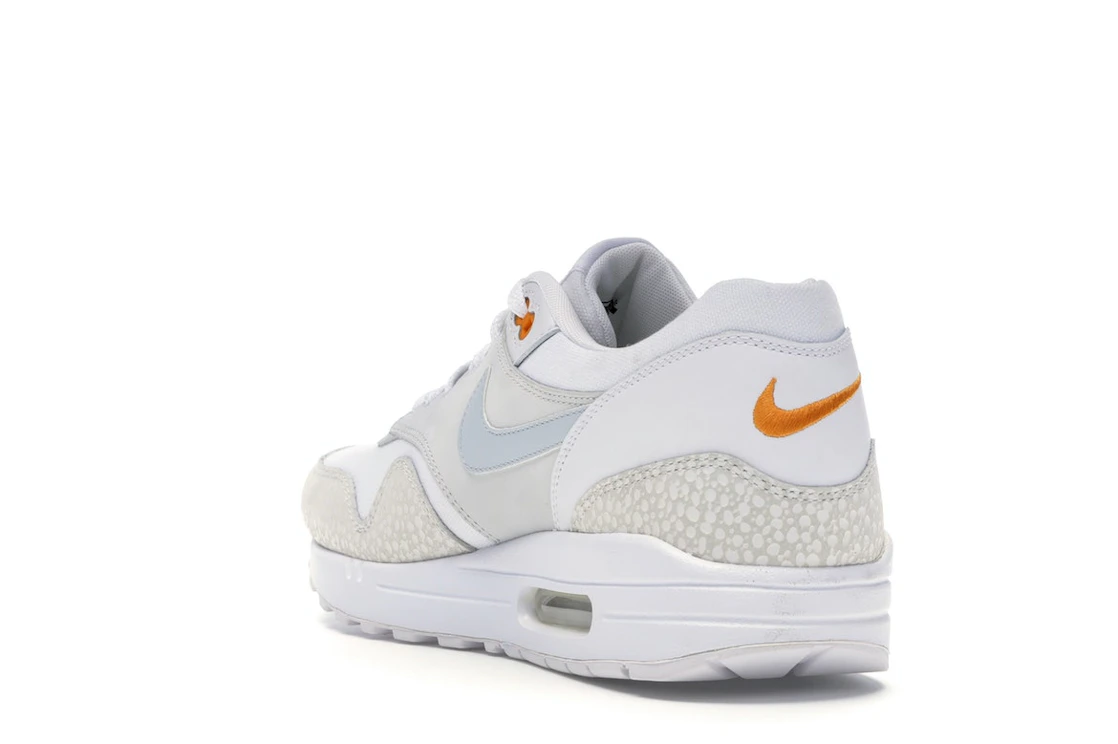 Vue 25 de Nike Air Max 1 White Kumquat