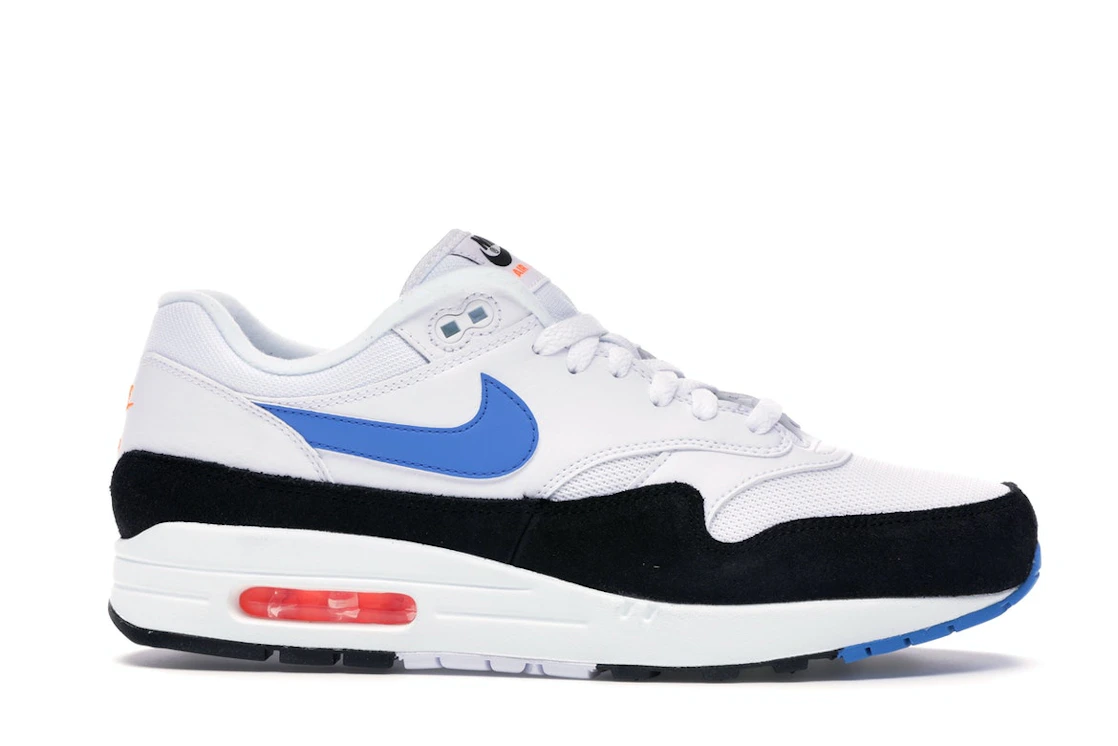 Vue 2 de Nike Air Max 1 White Photo Blue Black