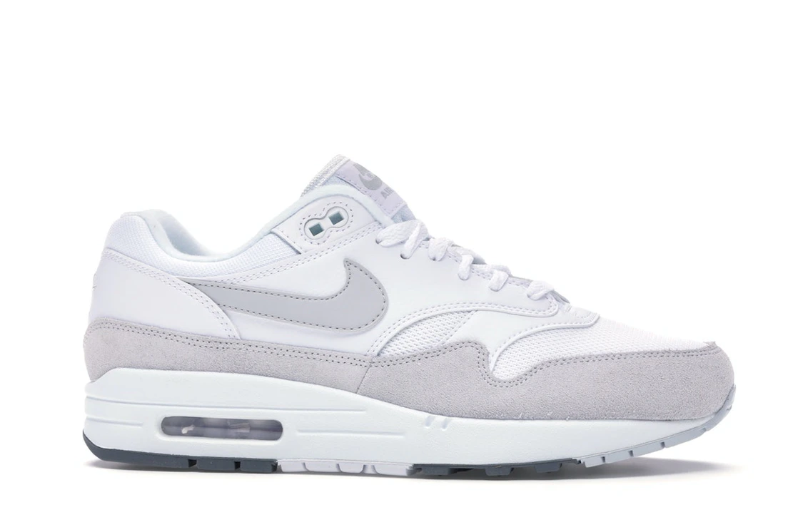 Vue 2 de Nike Air Max 1 White Pure Platinum