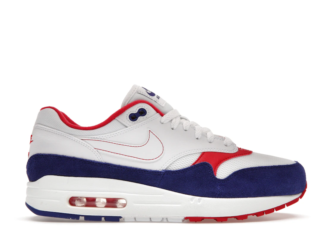 Vue 1 de Nike Air Max 1 White Red Blue