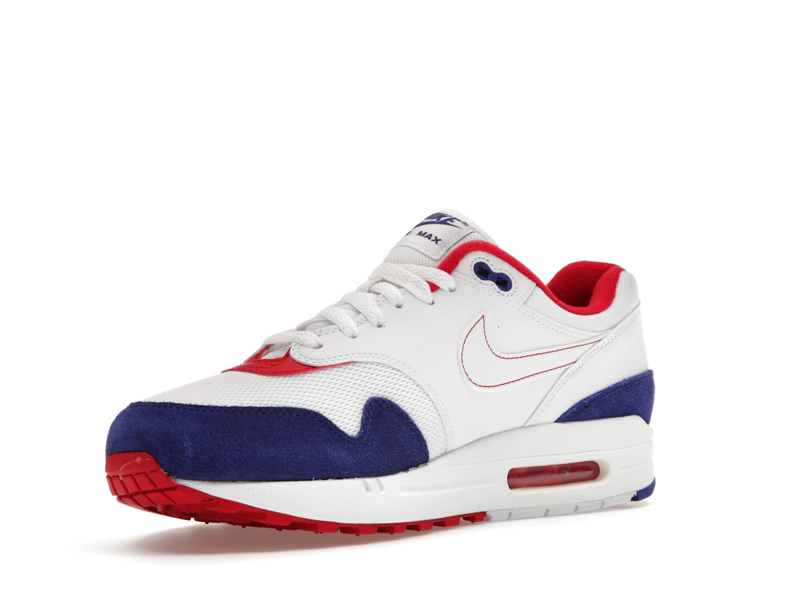 Vue 15 de Nike Air Max 1 White Red Blue