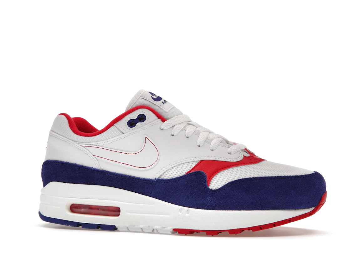 Vue 3 de Nike Air Max 1 White Red Blue