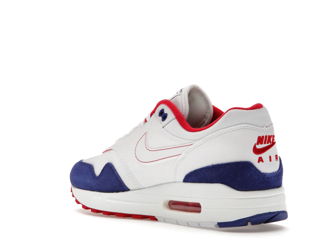 Vue 24 de Nike Air Max 1 White Red Blue