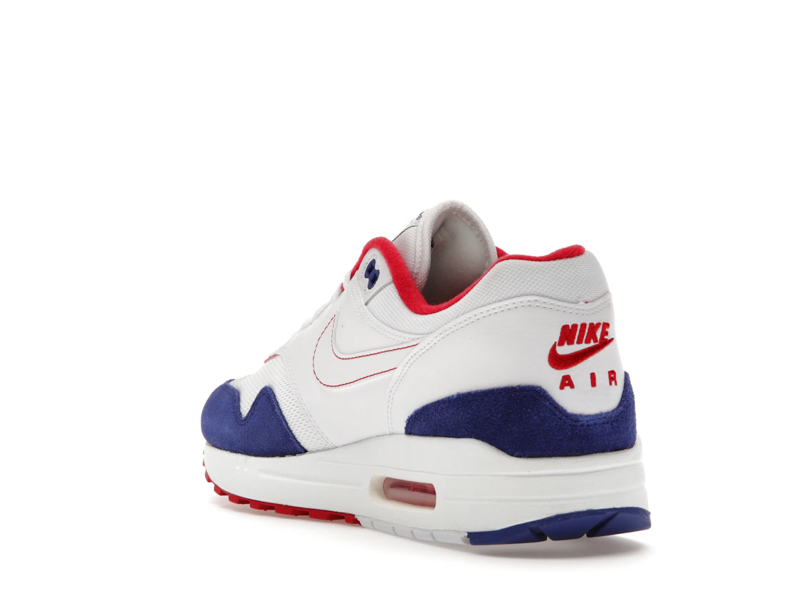 Vue 25 de Nike Air Max 1 White Red Blue