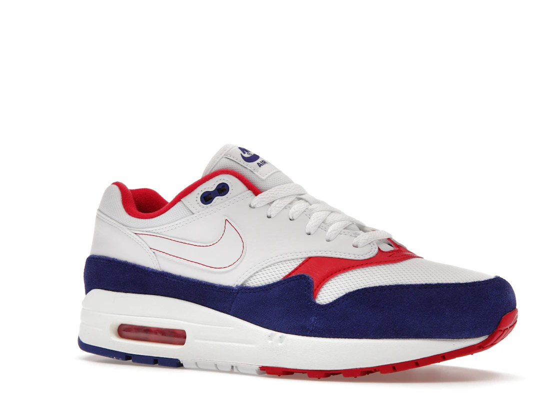 Vue 4 de Nike Air Max 1 White Red Blue