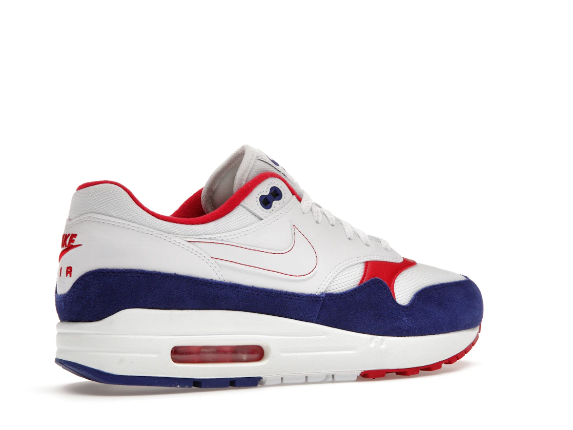Vue 34 de Nike Air Max 1 White Red Blue