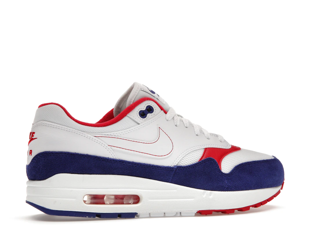 Vue 35 de Nike Air Max 1 White Red Blue