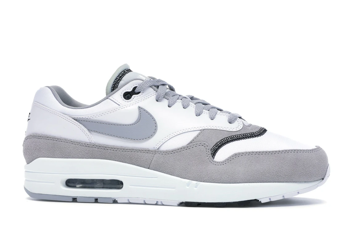 Vue 2 de Nike Air Max 1 Wolf Grey White