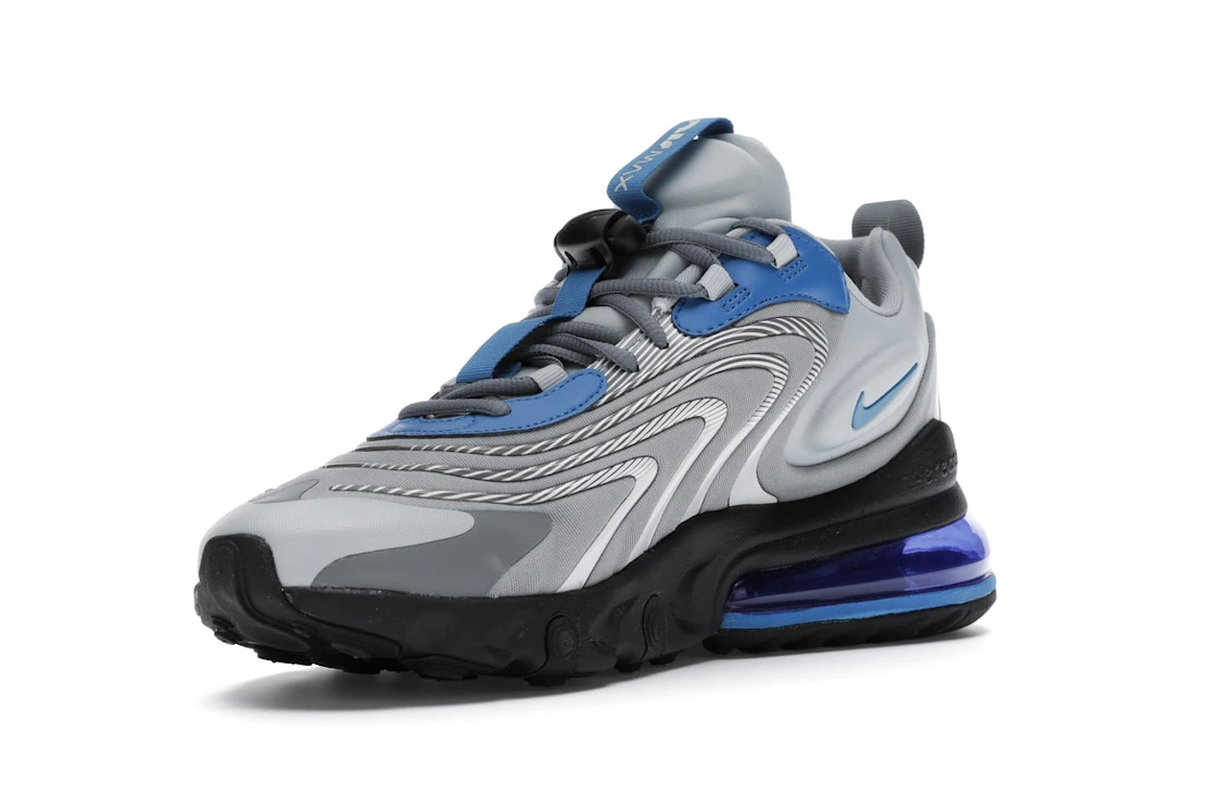 Vue 14 de Nike Air Max 270 React Eng Light Smoke Grey Battle Blue