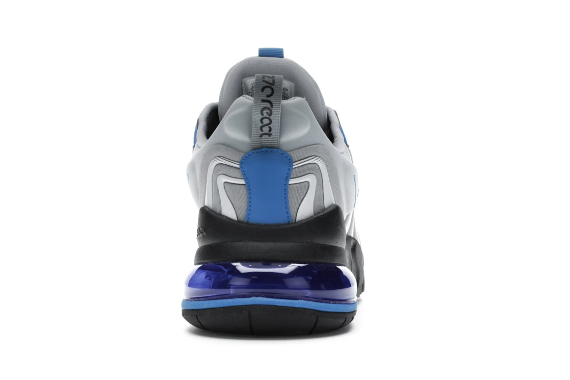 Vue 28 de Nike Air Max 270 React Eng Light Smoke Grey Battle Blue