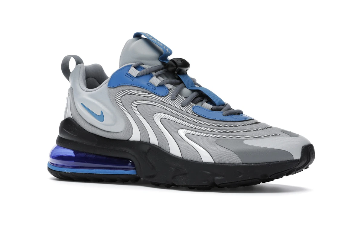Vue 4 de Nike Air Max 270 React Eng Light Smoke Grey Battle Blue