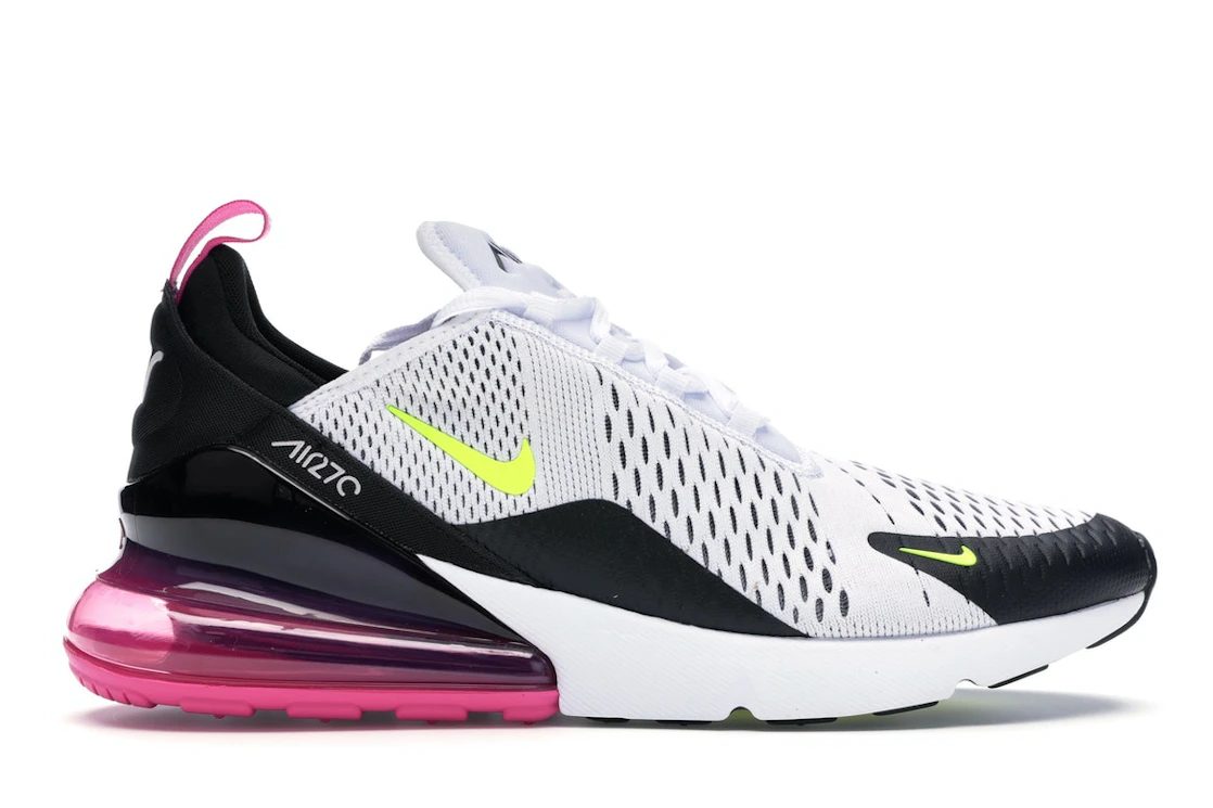 Vue 1 de Nike Air Max 270 White Black Fuchsia Volt