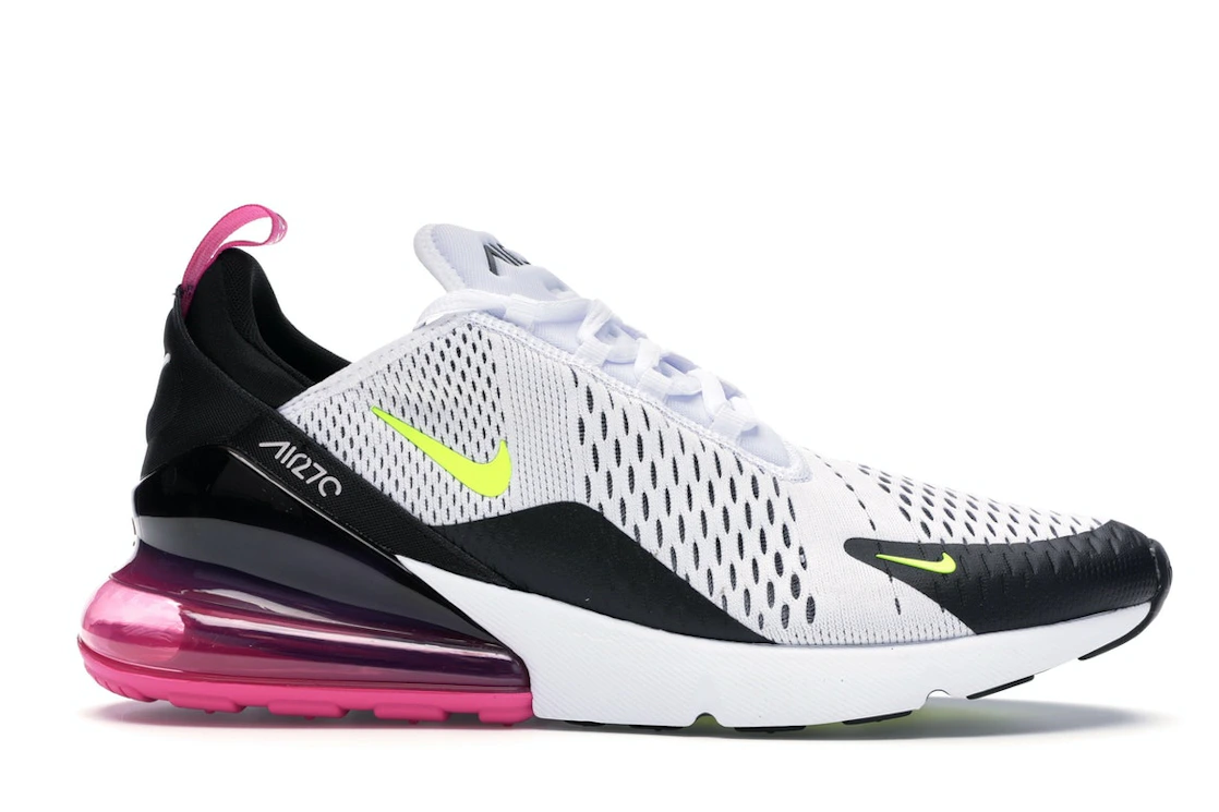 Vue 2 de Nike Air Max 270 White Black Fuchsia Volt