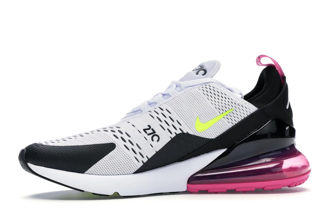 Vue 18 de Nike Air Max 270 White Black Fuchsia Volt
