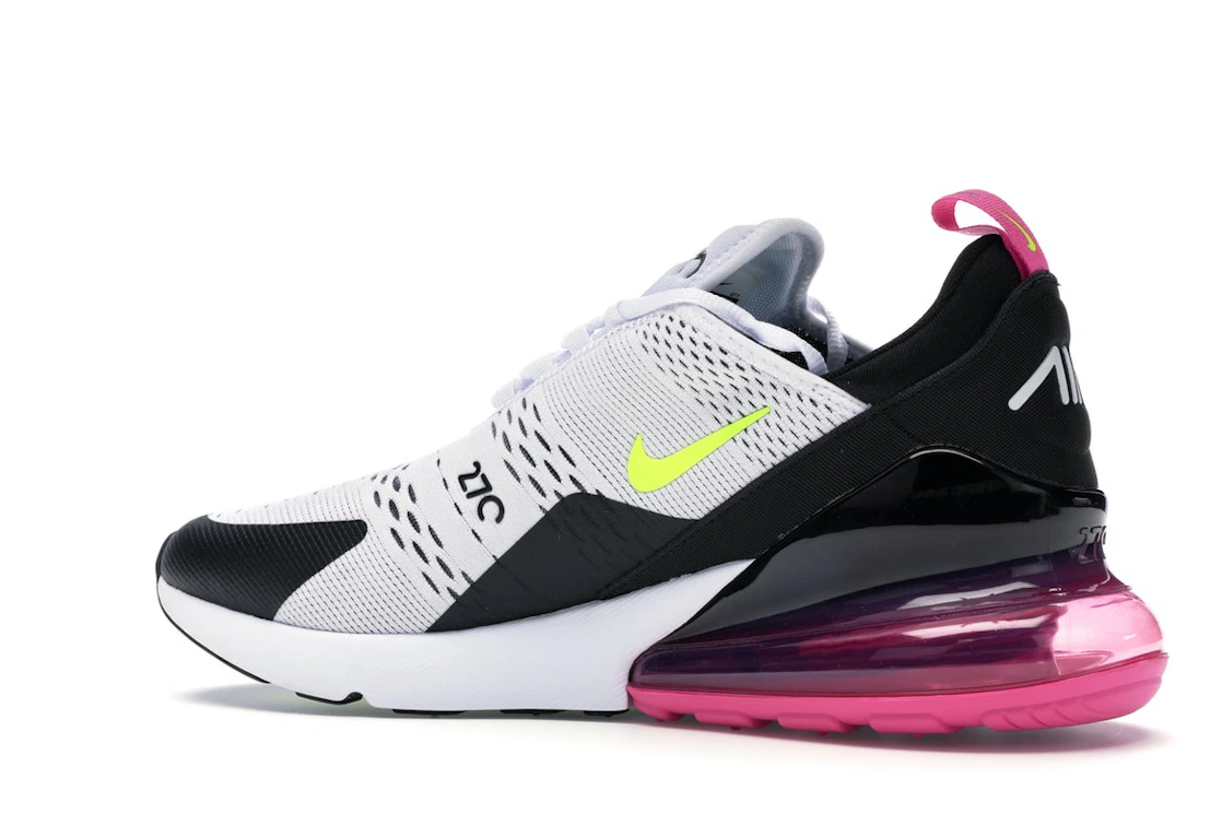 Vue 22 de Nike Air Max 270 White Black Fuchsia Volt