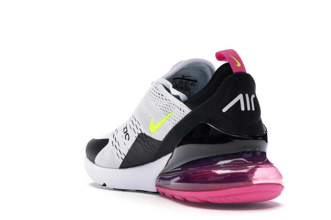 Vue 25 de Nike Air Max 270 White Black Fuchsia Volt