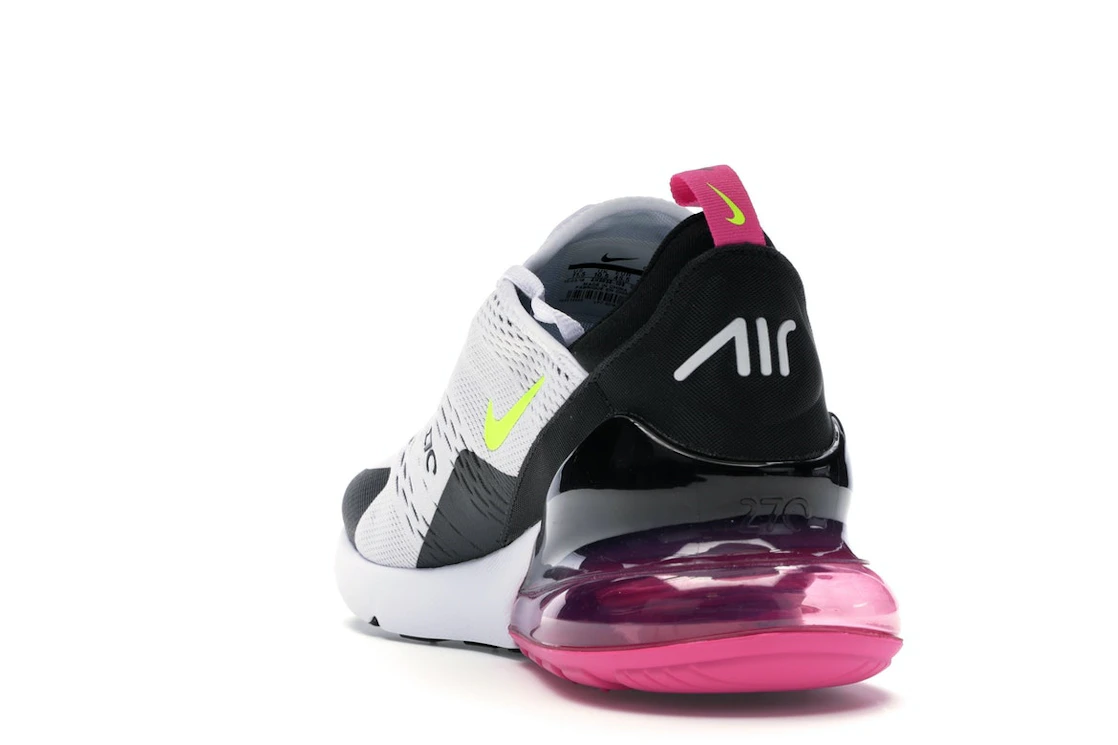 Vue 26 de Nike Air Max 270 White Black Fuchsia Volt