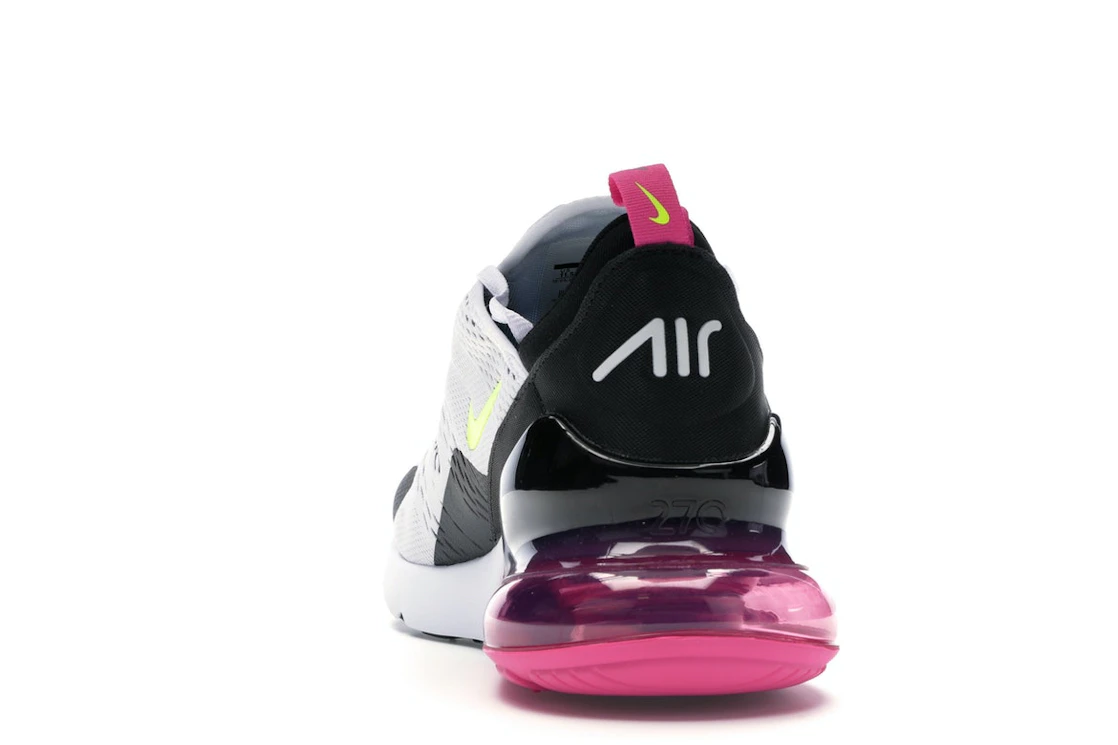 Vue 27 de Nike Air Max 270 White Black Fuchsia Volt
