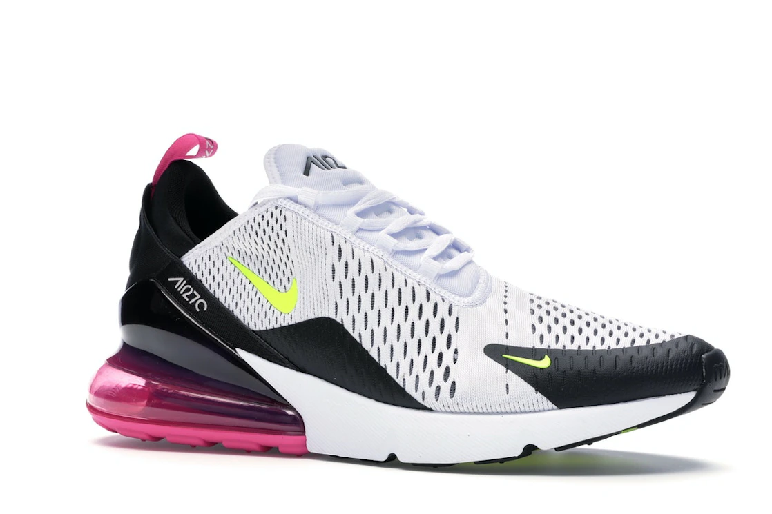Vue 4 de Nike Air Max 270 White Black Fuchsia Volt