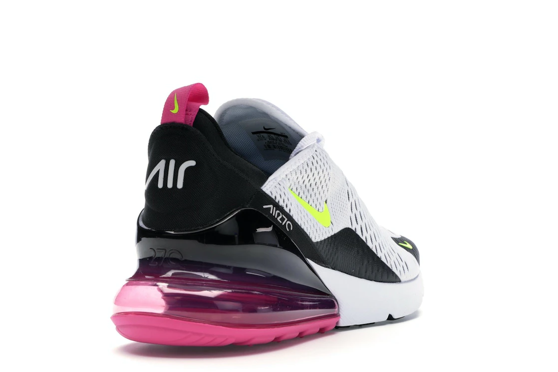 Vue 31 de Nike Air Max 270 White Black Fuchsia Volt