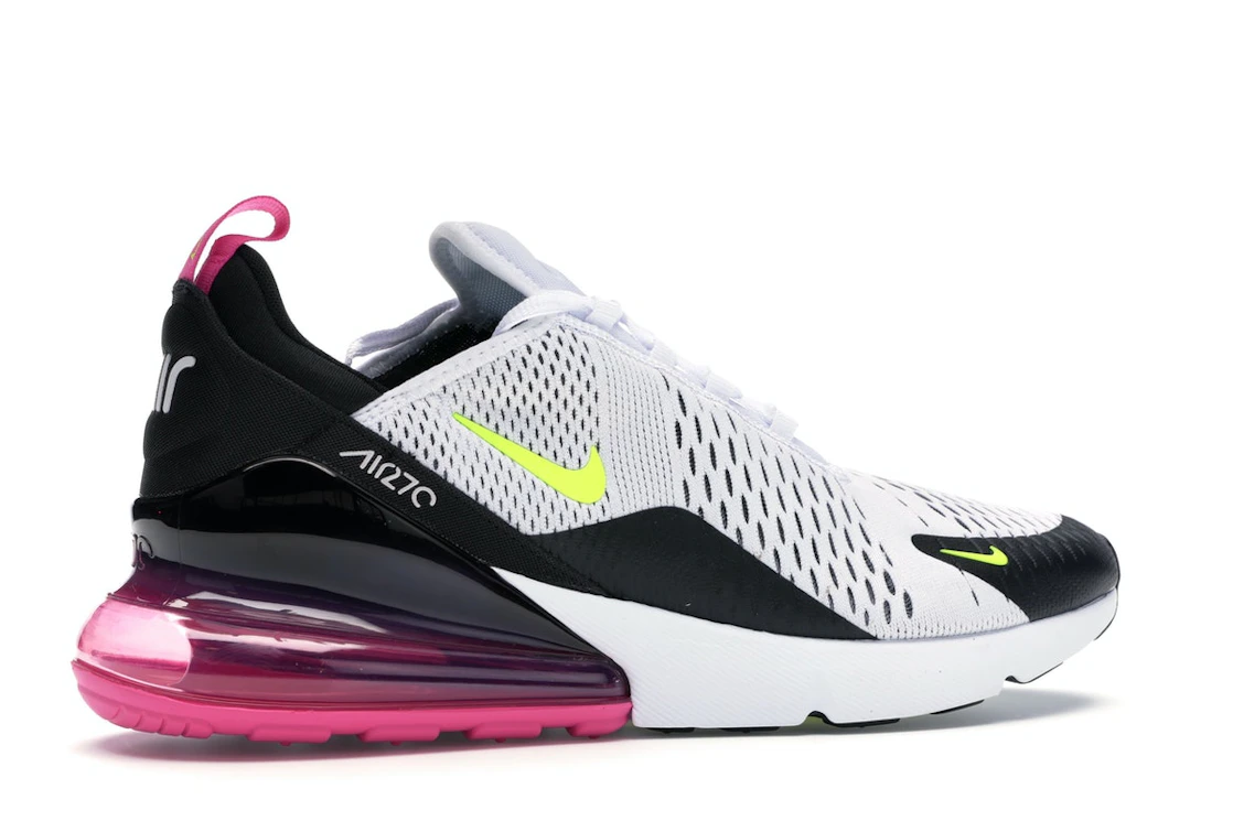 Vue 35 de Nike Air Max 270 White Black Fuchsia Volt