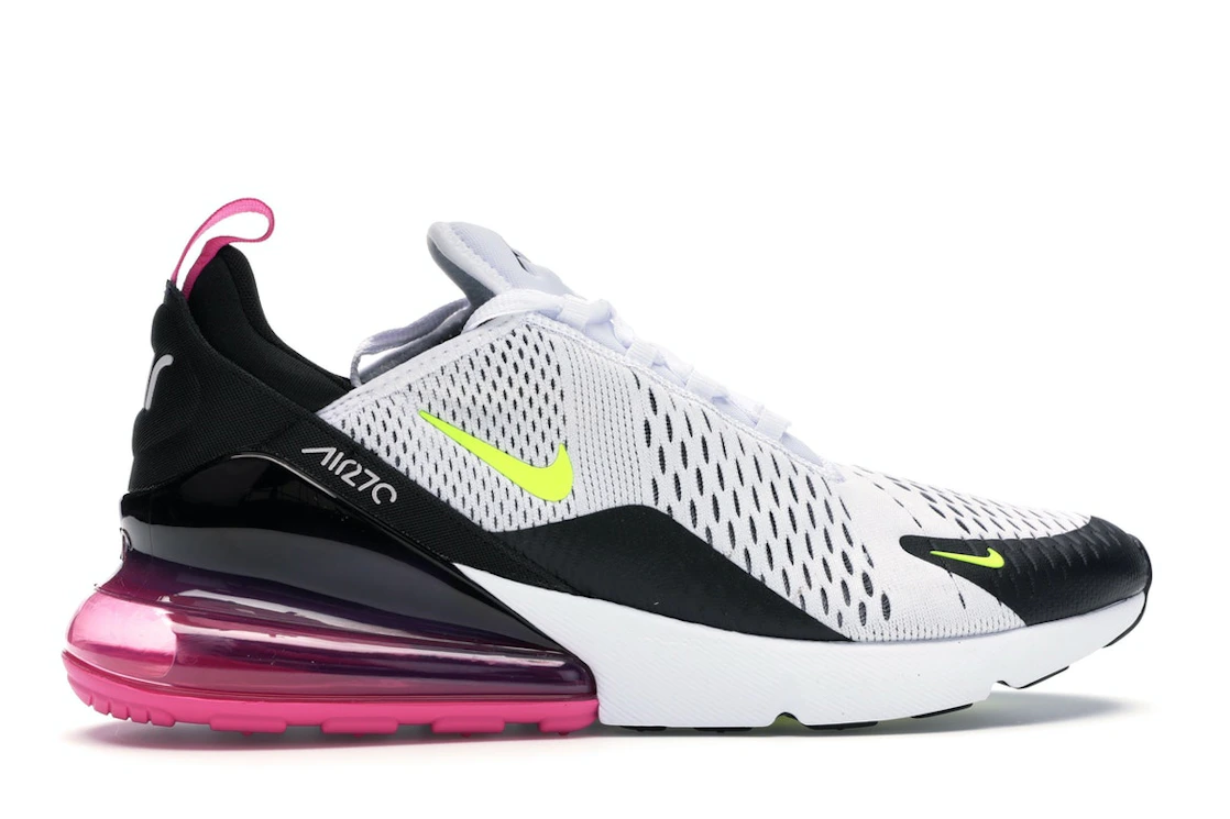 Vue 36 de Nike Air Max 270 White Black Fuchsia Volt