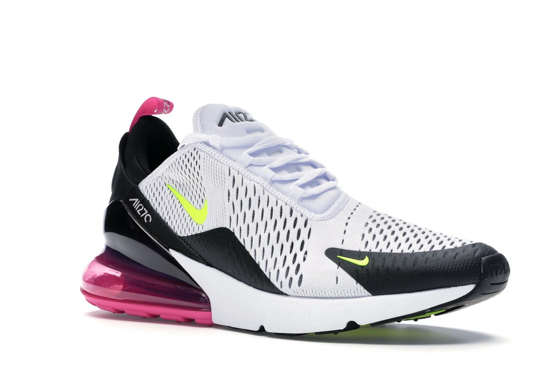 Vue 5 de Nike Air Max 270 White Black Fuchsia Volt