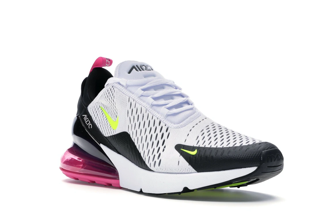 Vue 6 de Nike Air Max 270 White Black Fuchsia Volt