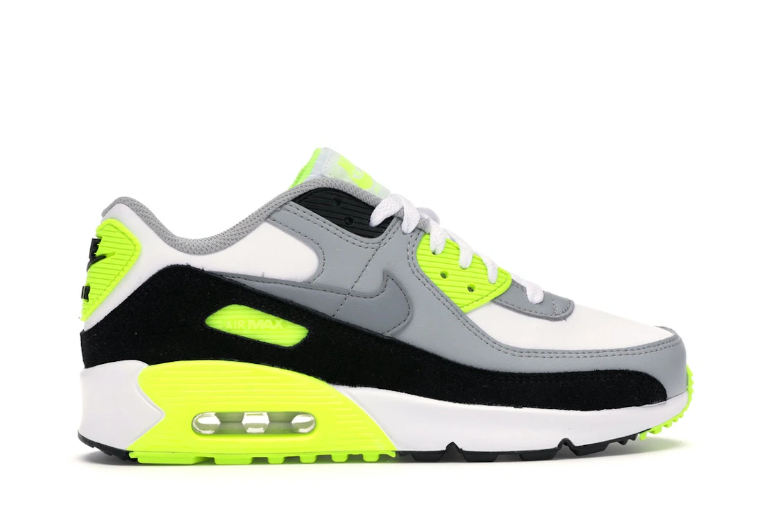 Vue 36 de Nike Air Max 90 OG Volt (2020) (GS)